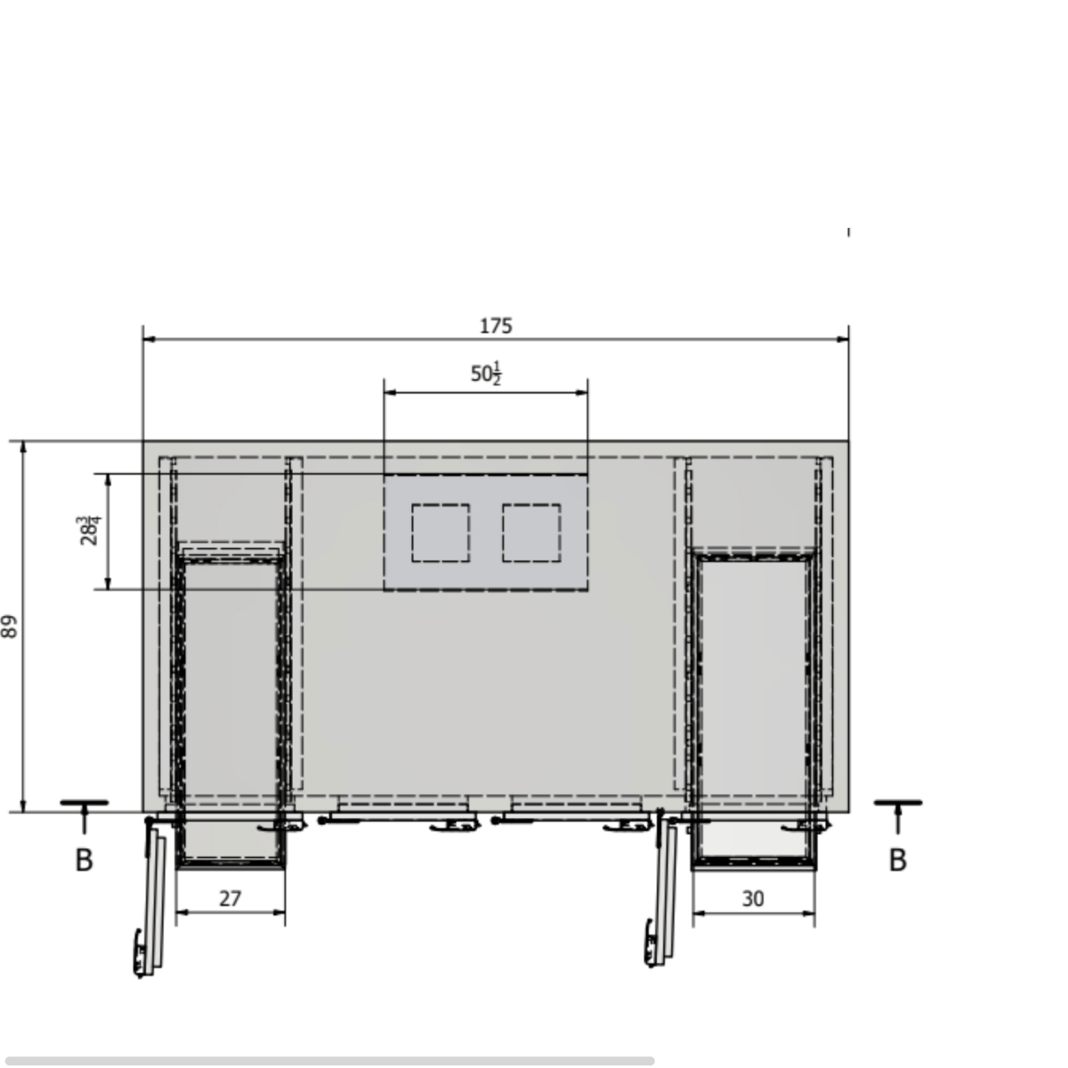 12 bay vault-style morgue cooler full exterior, American-made high-capacity bay refrigeration