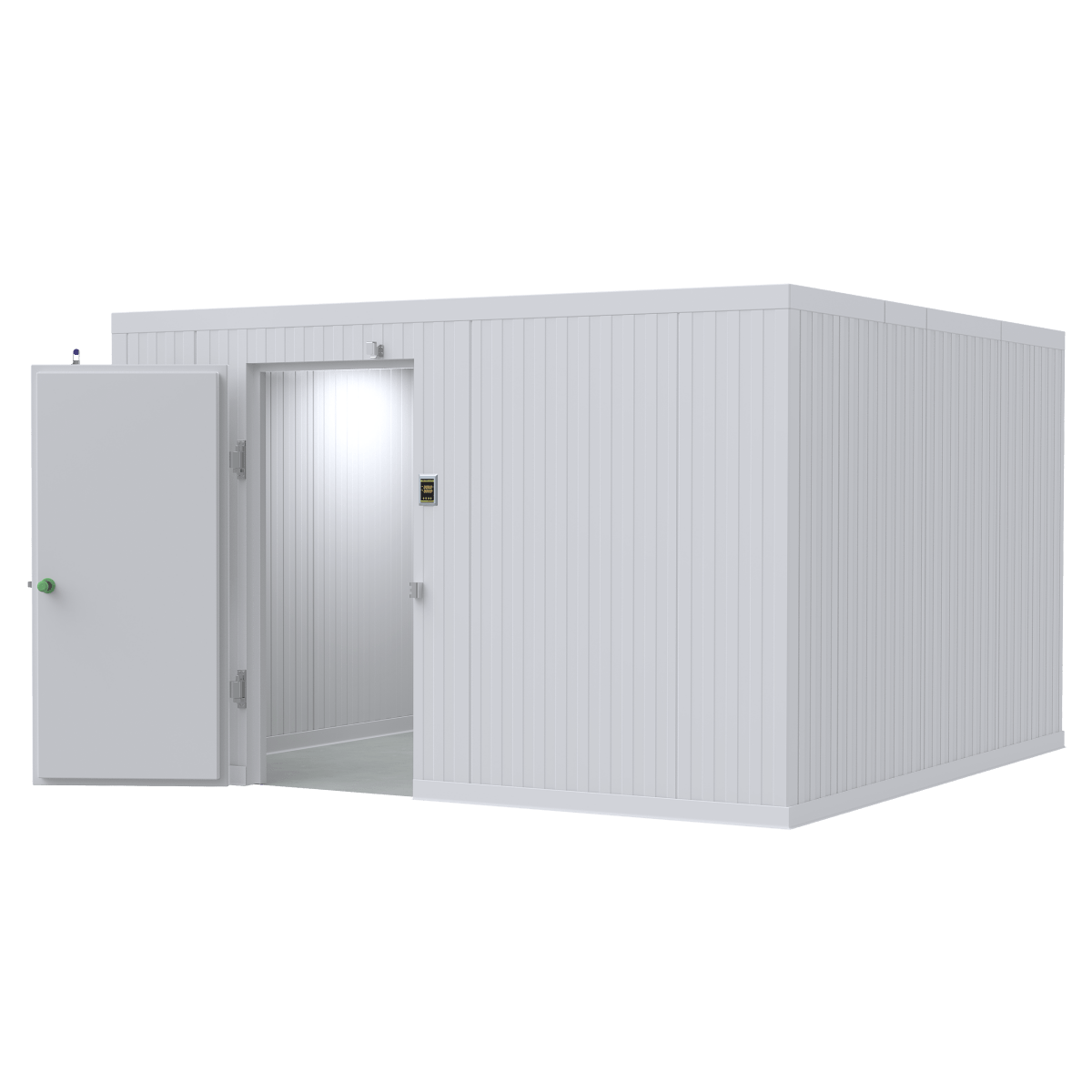 Mortuary Cooler Authority 12 x 12 morgue cooler with roll-in racks