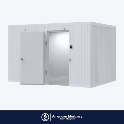 12×14 walk-in mortuary freezer by American Mortuary Coolers (representative image)