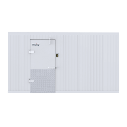 14x14 walk-in mortuary cooler detail, insulated panel and door hardware construction