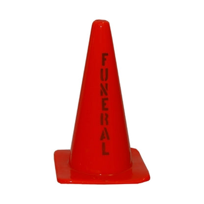 18-inch polyvinyl traffic cone, Funeral Imprint