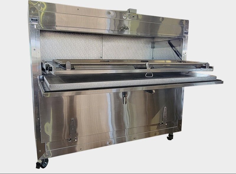 Model 1070-2MBS vault cooler door detail, individual chamber stainless construction