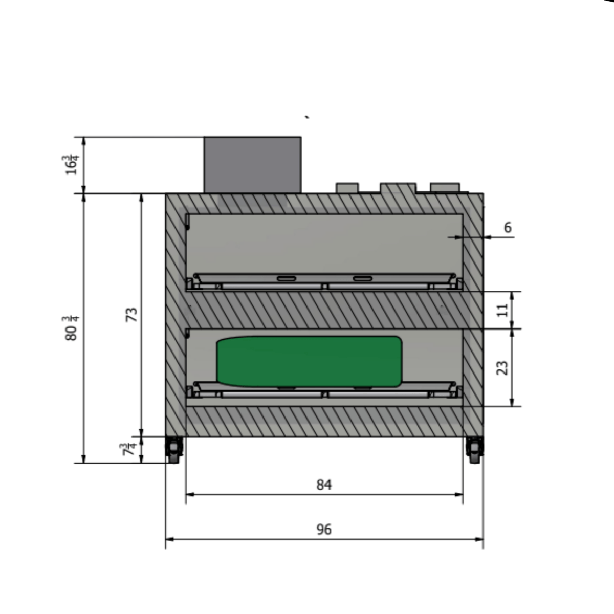 2 Body Vault Style Mortuary Cooler with Telescoping Trays – Model 1070 - 2MBS - American Mortuary Coolers & Equipments