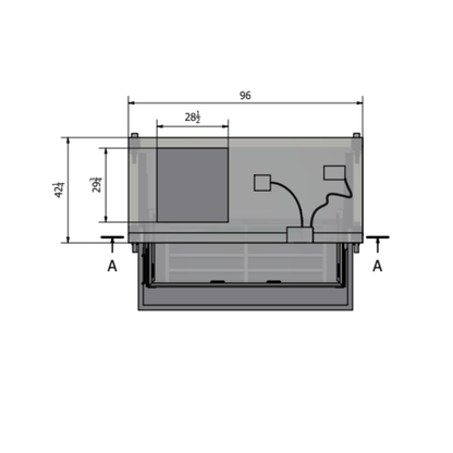 2 body vault-style cooler chamber interior, stainless slide-out tray bay