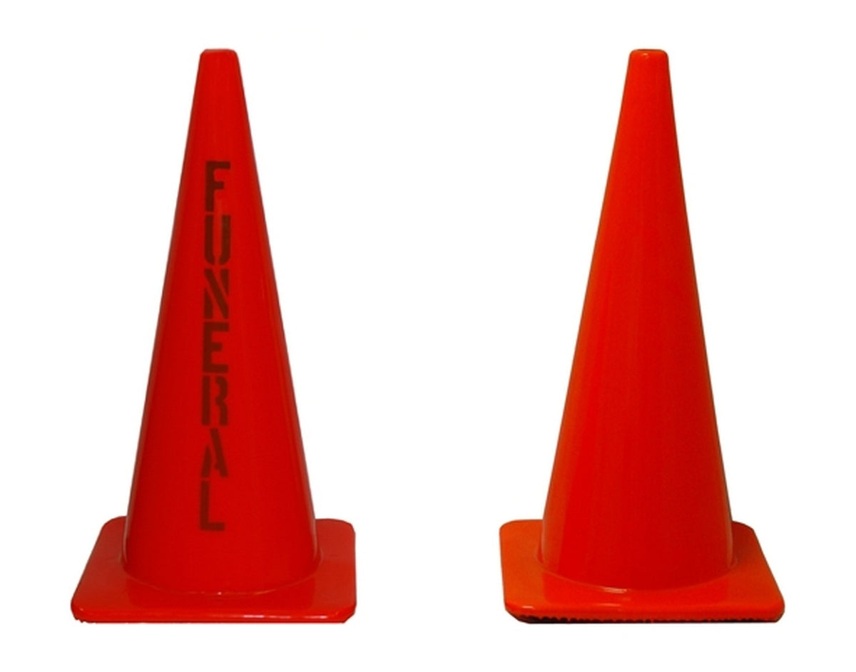 28-inch traffic cones: Funeral Imprint and Blank options