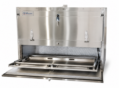 2-body bariatric vault morgue cooler, heavy-duty individual-chamber cadaver storage