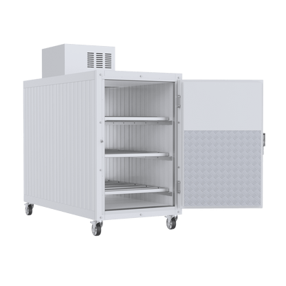 36-inch bariatric interior with 27-inch tray clearance on 3BX mortuary cooler | American Mortuary Coolers
