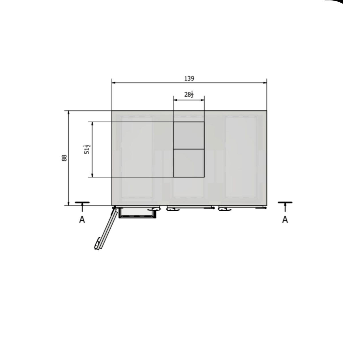 6 bay vault morgue cooler full exterior, American-made institutional cadaver refrigeration