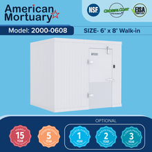❄️ 6x8 Walk - In Mortuary Cooler – Model 2000 - 0608 - American Mortuary Coolers & Equipments