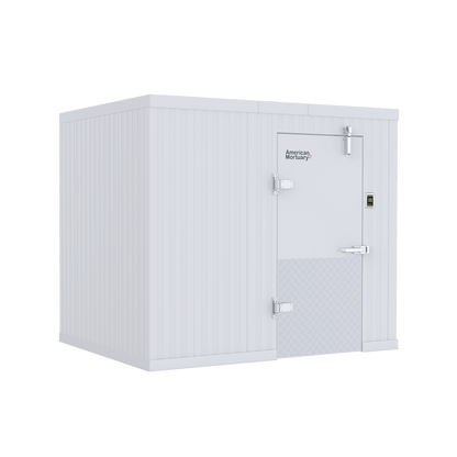 Model AMC-0608 6x8 walk-in cooler, NSF-rated cam-lock panel cadaver storage