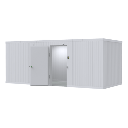 8x18 walk-in mortuary cooler, NSF-rated cam-lock panel morgue refrigeration, American-made