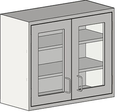 AMC-3500 forensic specimen storage cabinet with locking tempered glass doors and adjustable shelving made in Johnson City, TN.