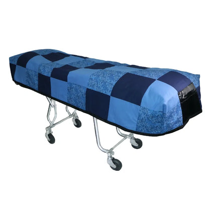 Quilted cot cover Patchwork Blue