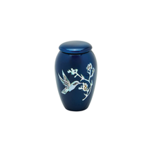Blue Hummingbird Mother of Pearl Keepsake — ISU-RJ-0147