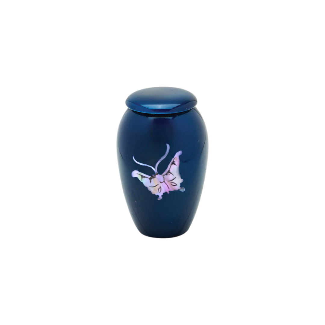 Blue Butterfly Tranquility Mother of Pearl Keepsake — ISU-RJ-0141