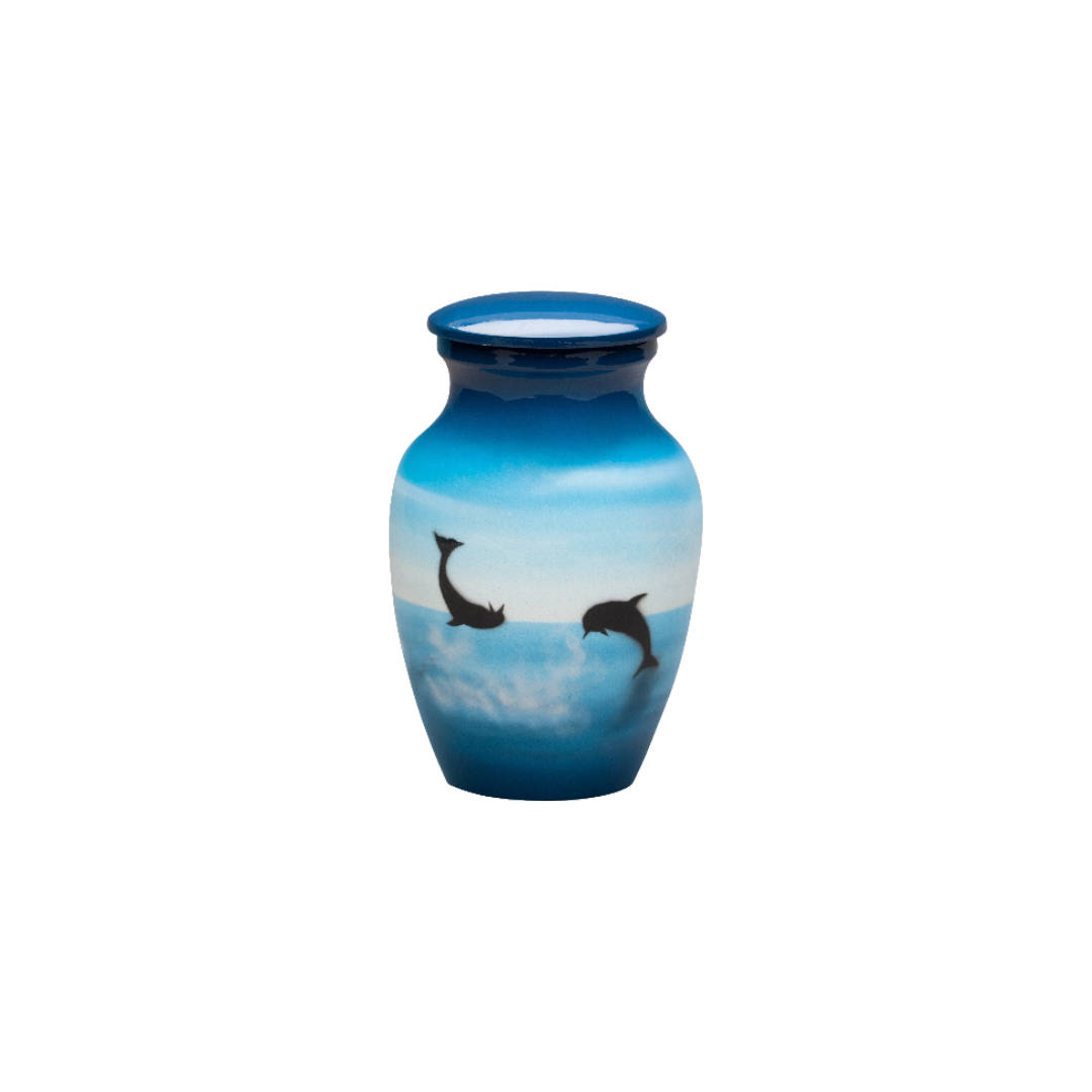 Frolicking Dolphin Artist Keepsake Urn — ISU-RJ-0020