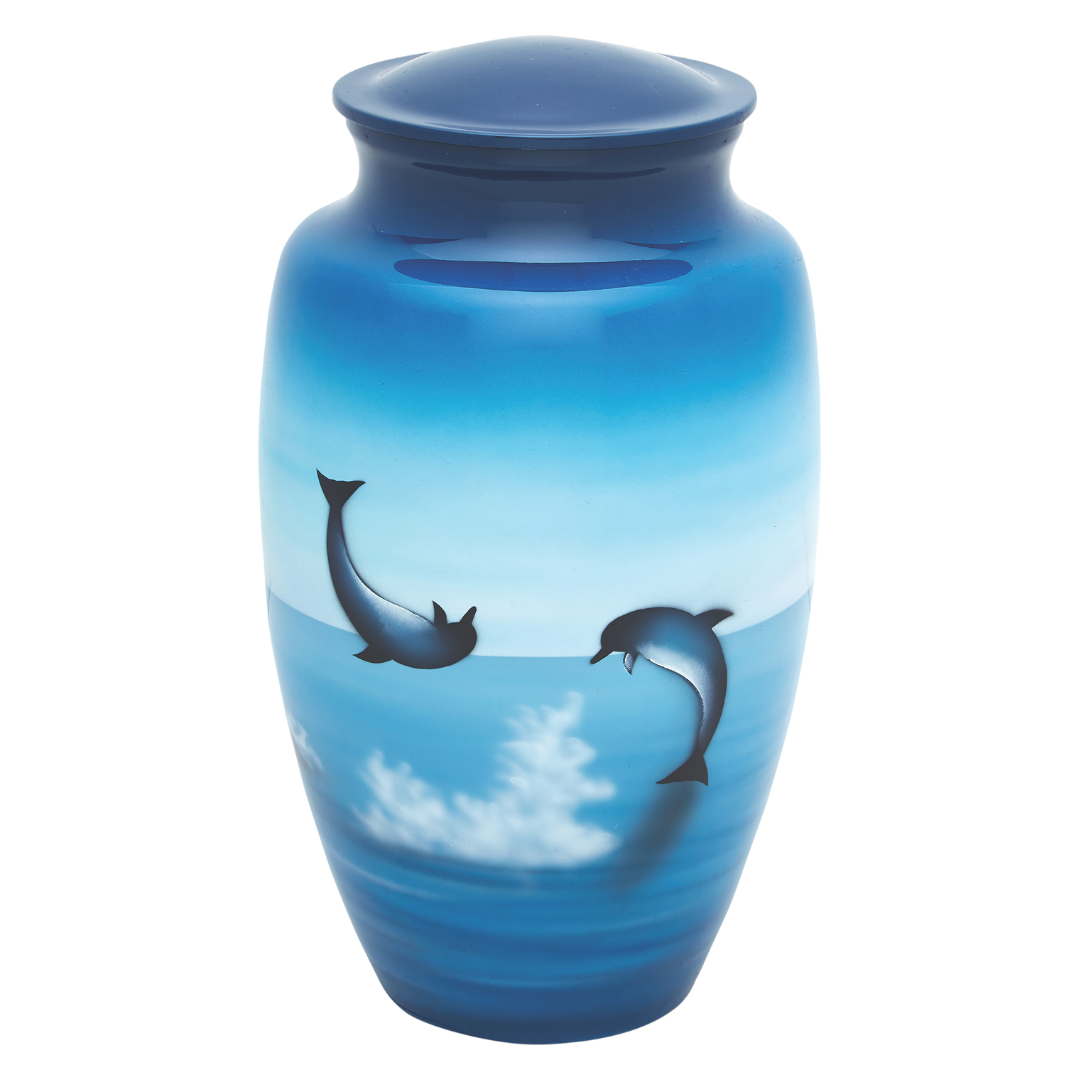 Frolicking Dolphins Artist Urn — ISU-RJ-0021