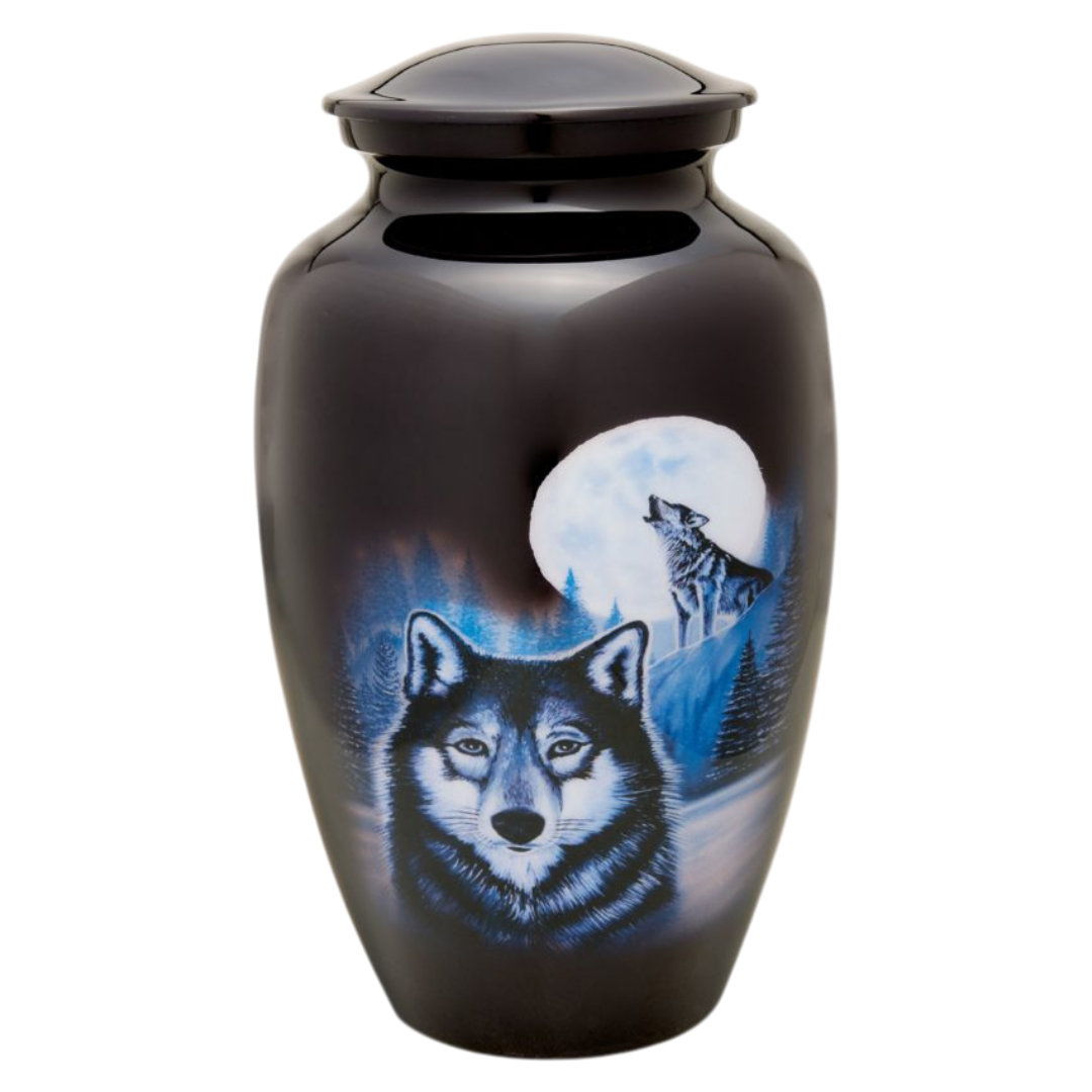 Full Moon Wolf Artist Urn — ISU-RJ-0022