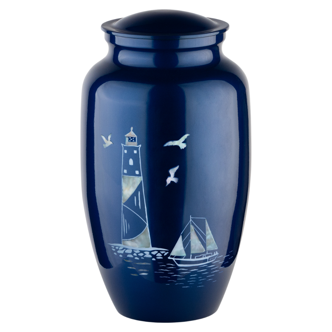 Lighthouse Mother of Pearl Urn — ISU-RJ-0171