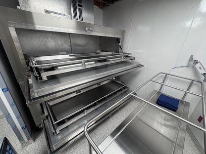 2-body bariatric vault morgue cooler, American-made stainless bay refrigeration
