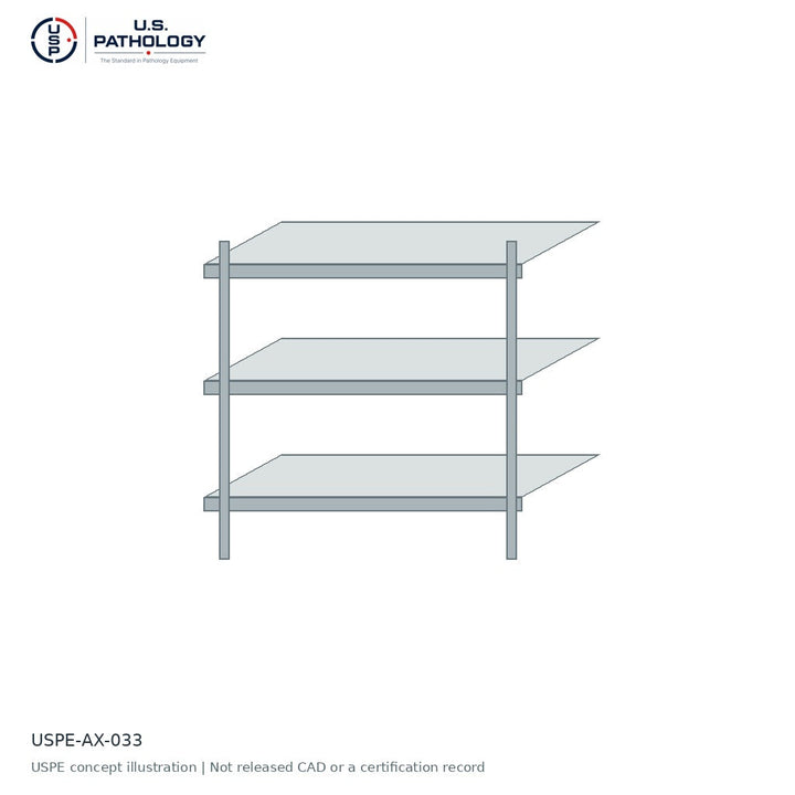USPE Wall Shelving System | USPE-AX-033 | USPE configuration concept; size, material and engineering subject to quote
