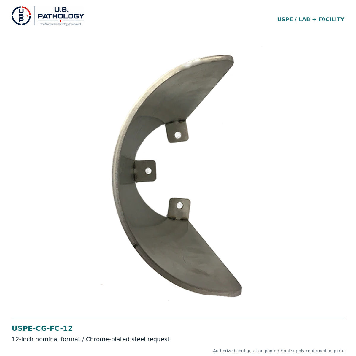 USPE 12-Inch Chrome-Plated Steel Corner Guard, 2-Pack, USPE-CG-FC-12, authorized configuration photo