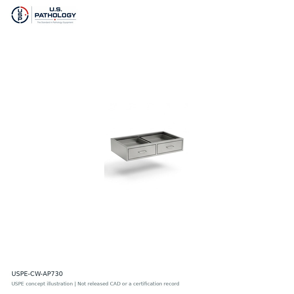 USPE Kneespace Apron, Two Drawers | USPE-CW-AP730 | USPE configuration concept; size, material and engineering subject to quote