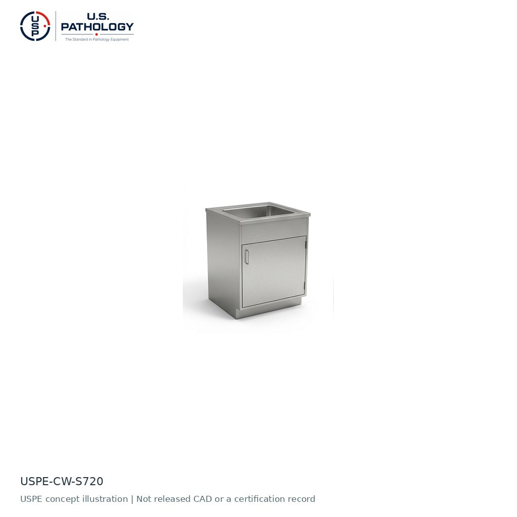 USPE Sink Base Cabinet, Right-Hinged | USPE-CW-S720 | USPE configuration concept; size, material and engineering subject to quote