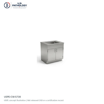 Prep Room Sink Base Cabinet, Double Doors