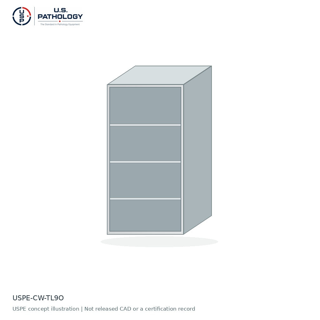 USPE Open Tall Storage Cabinet | USPE-CW-TL9O | USPE configuration concept; size, material and engineering subject to quote