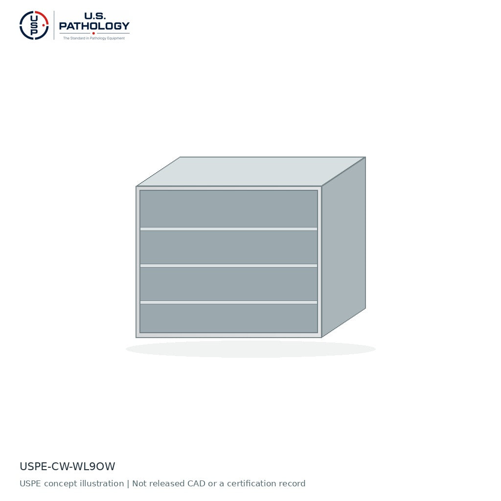 USPE Open Wall Cabinet, Wide Width Series | USPE-CW-WL9OW | USPE configuration concept; size, material and engineering subject to quote