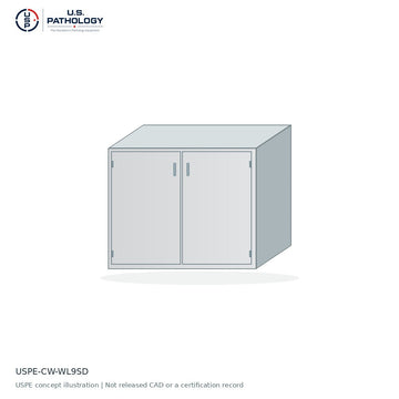Solid Prep Room Wall Cabinet, Paired double doors