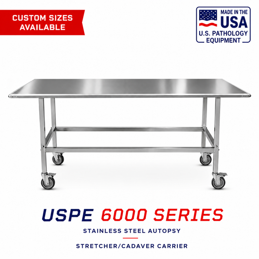 Cadaver Stretcher Cart Model 1038-1CST, stainless steel autopsy and transport stretcher