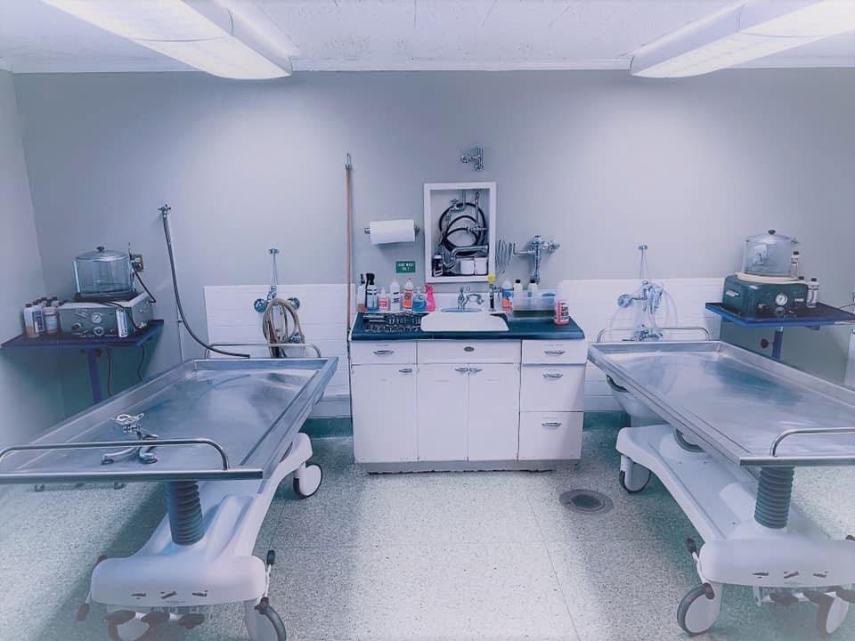 Affordable Mortuary Bundle: Hydraulic Embalming Table & Folding Prep Table - American - Made, Reliable Funeral Equipment - American Mortuary Coolers & Equipments