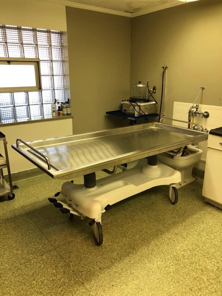Affordable Mortuary Bundle: Hydraulic Embalming Table & Folding Prep Table - American - Made, Reliable Funeral Equipment - American Mortuary Coolers & Equipments