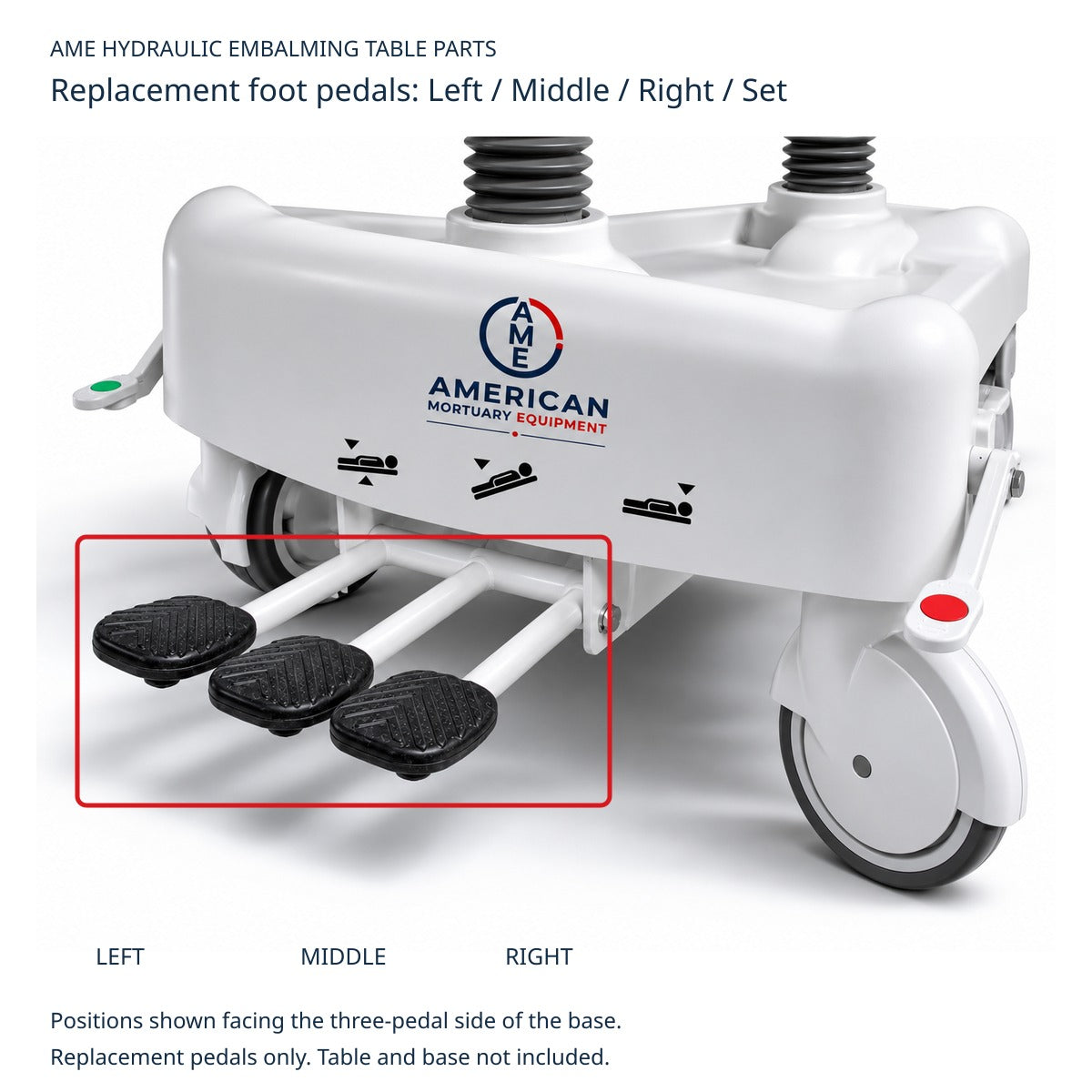 Hydraulic Embalming Table Replacement Foot Pedals