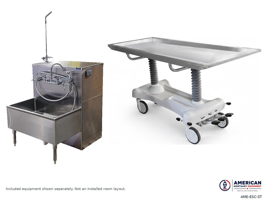 AME TITAN Embalming Table & Sink Station Package