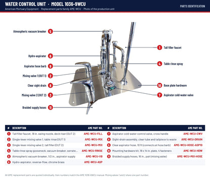 1036-9WCU Embalming Water Control Unit with Hydro Aspirator, view 6