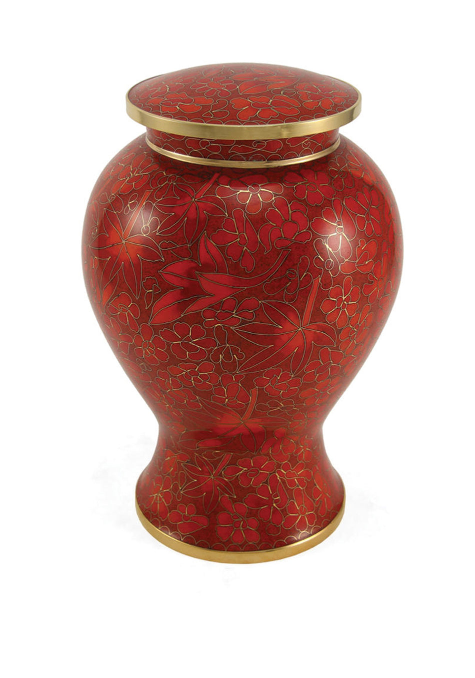 Autumn Leaves Cloisonné Full Size Cremation Urn, Full Size (Adult), 10.7 x 7.2 x 7.2 in