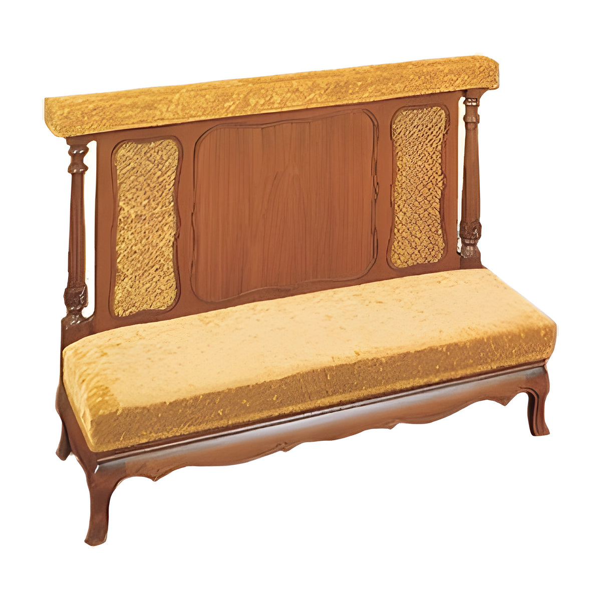 Belmont Prayer Rail in solid cherry in a French Provincial style by American Mortuary Equipment
