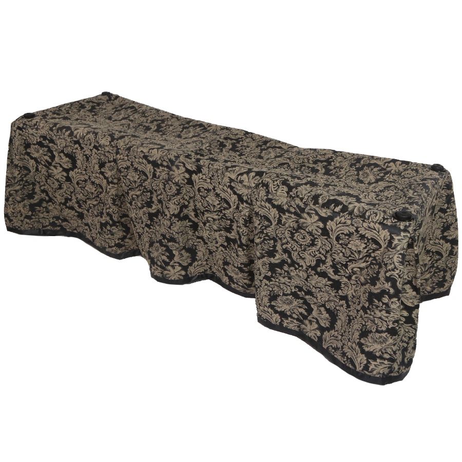 Black Gold Paisley Church Truck Drape - Ferno 87 Full-Size – Large Grommets