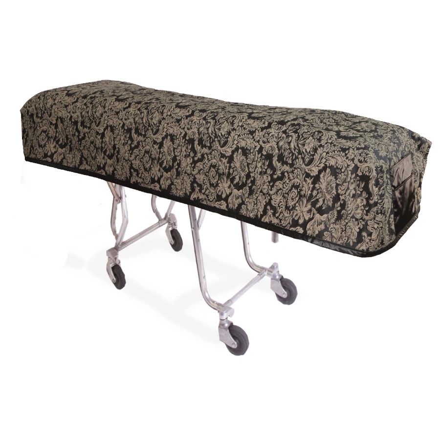Black Gold Paisley Cot Cover - Standard, Standard Black Lining