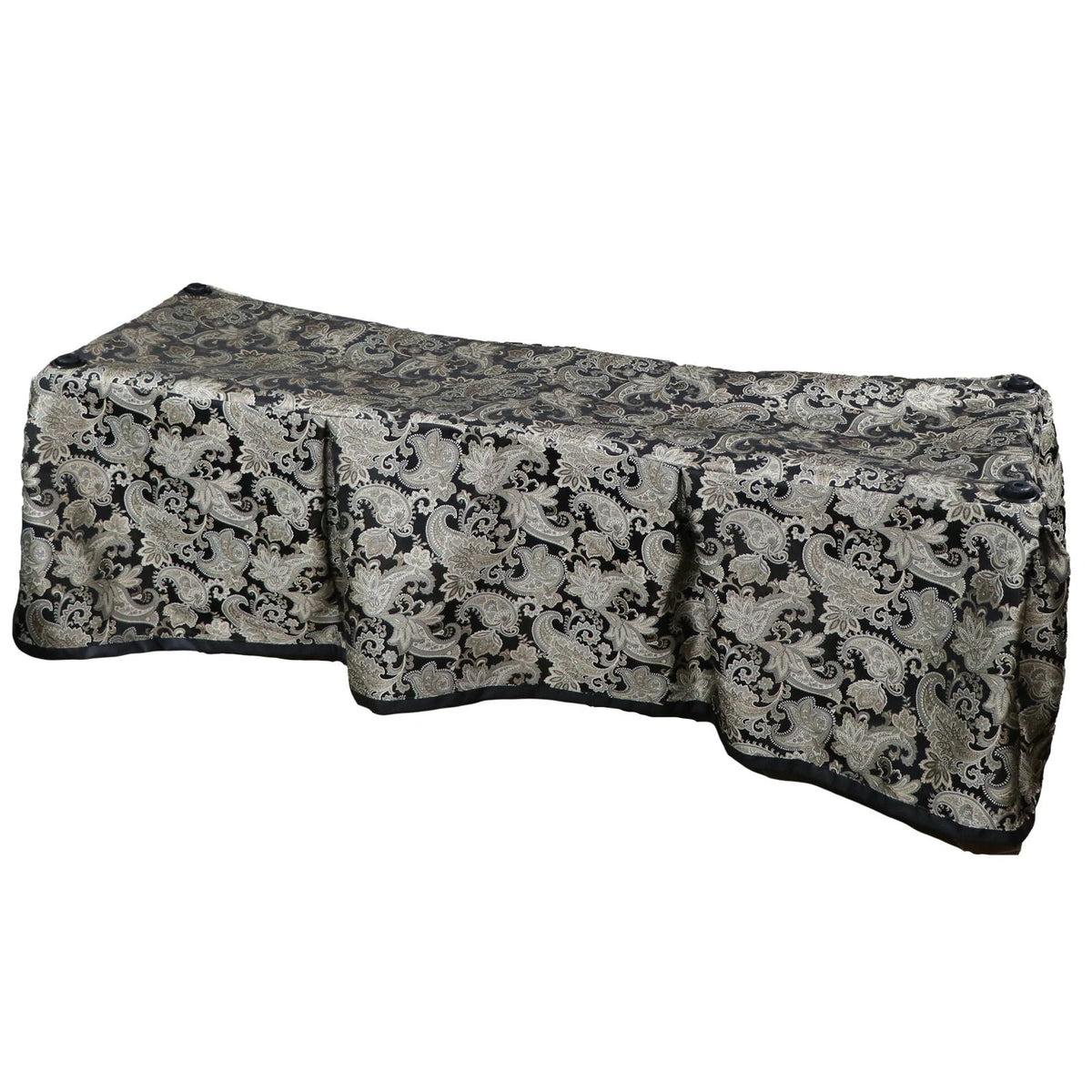 Black Floral Church Truck Drape - Ferno 87 Full-Size – Large Grommets
