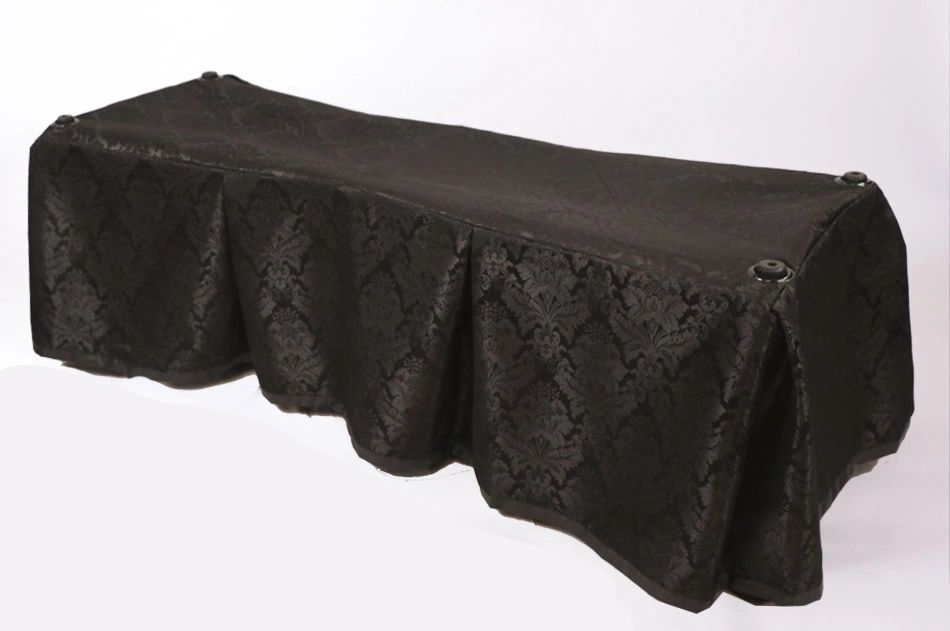 Black Damask Church Truck Drape - Ferno 87 Full-Size – Large Grommets