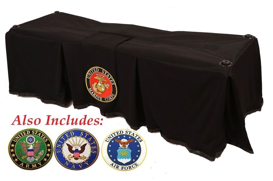 Black Military Emblem Church Truck Drape - Ferno 87 Full-Size – Large Grommets