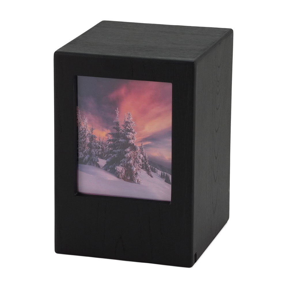 Black Photo Frame Box Full Size Cremation Urn, Full Size (Adult), 9 x 6 x 6.25 in