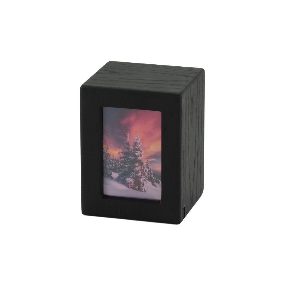 Black Photo Frame Box Petite Keepsake Urn, Petite Keepsake, 5 x 3.4 x 3.6 in