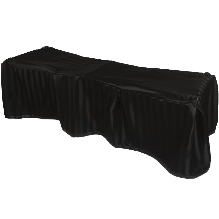 Black Satin Stripe Church Truck Drape