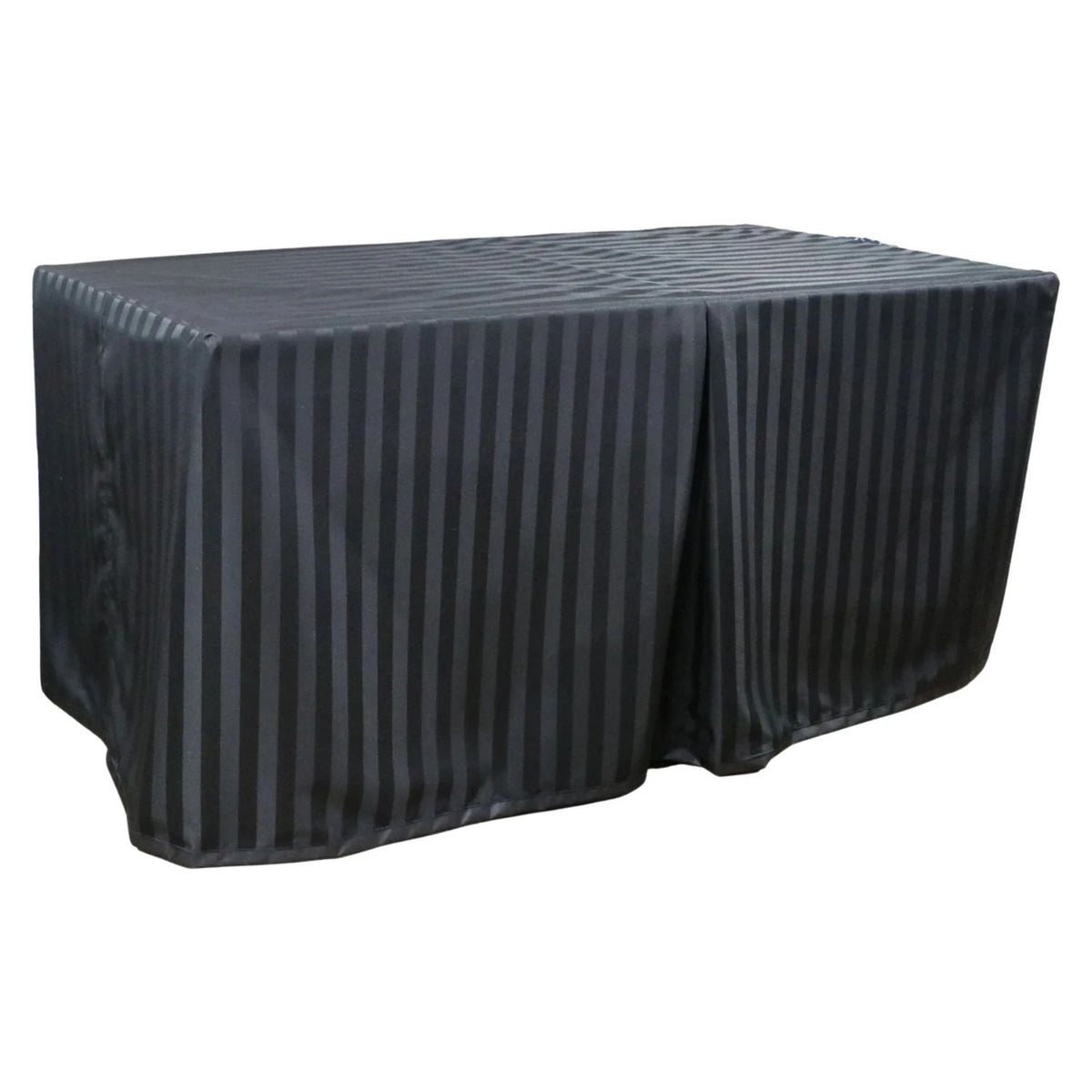 Black Satin Stripe Table Cover