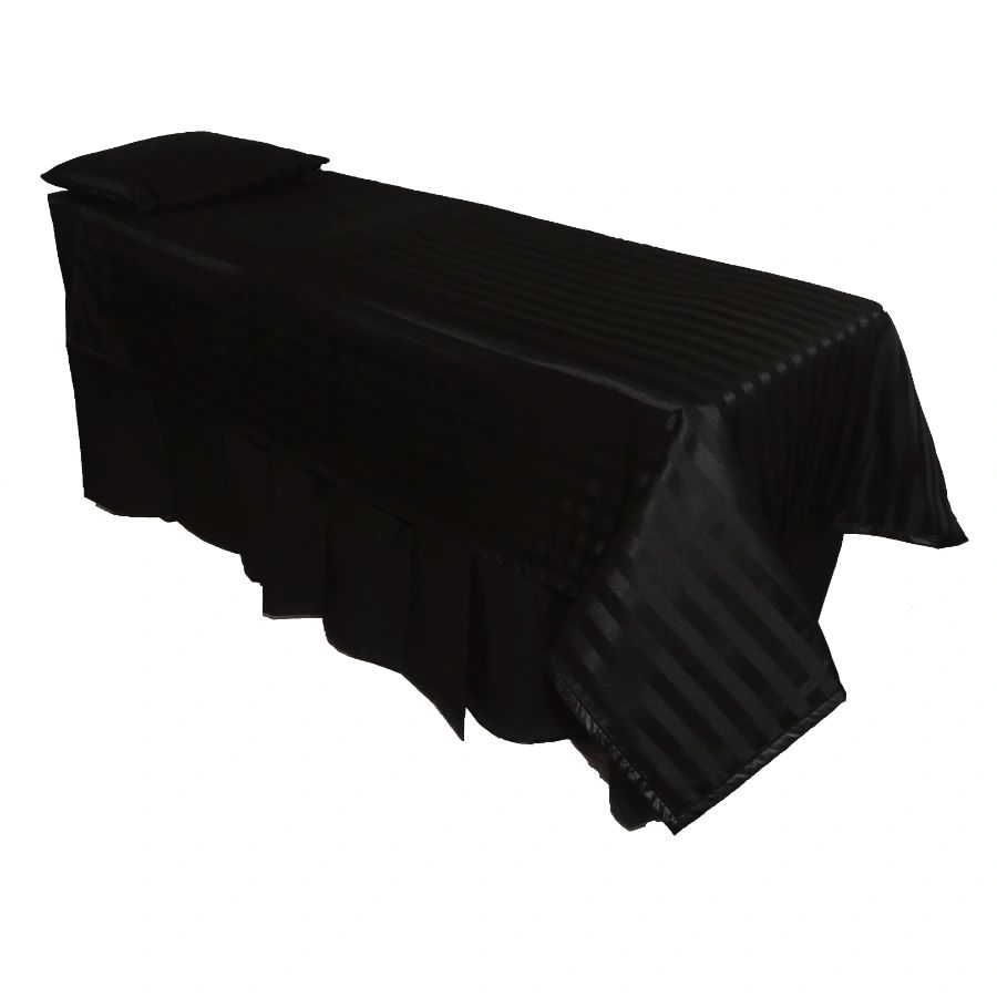 Black Satin Stripe Viewing Set - Standard, Black